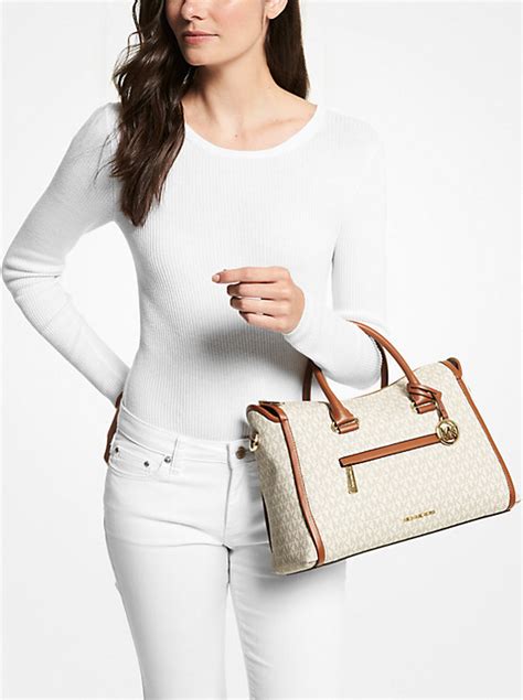 michael kors carine large logo satchel